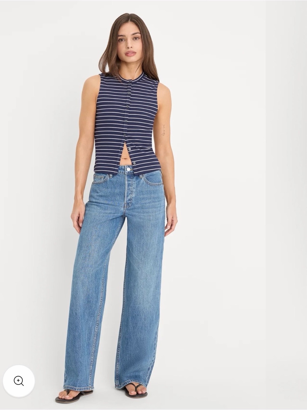 Good American Vintage Wide Leg Jeans Indigo1237 brand new nvr worn sz 10!